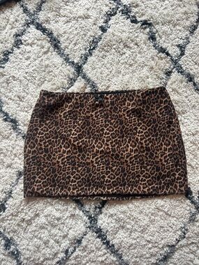 Edikted Leopard Print Mini Skirt - Brown and Black